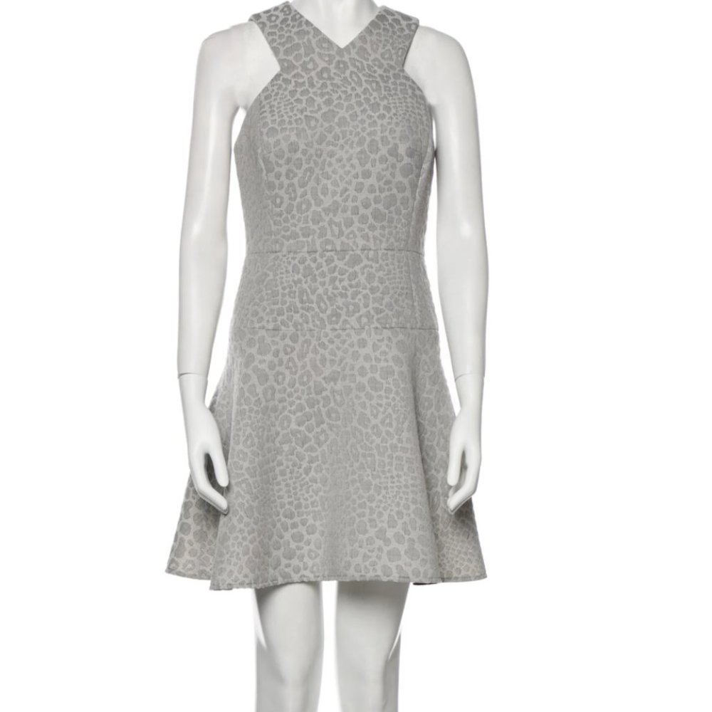 Tibi Grey print mini dress